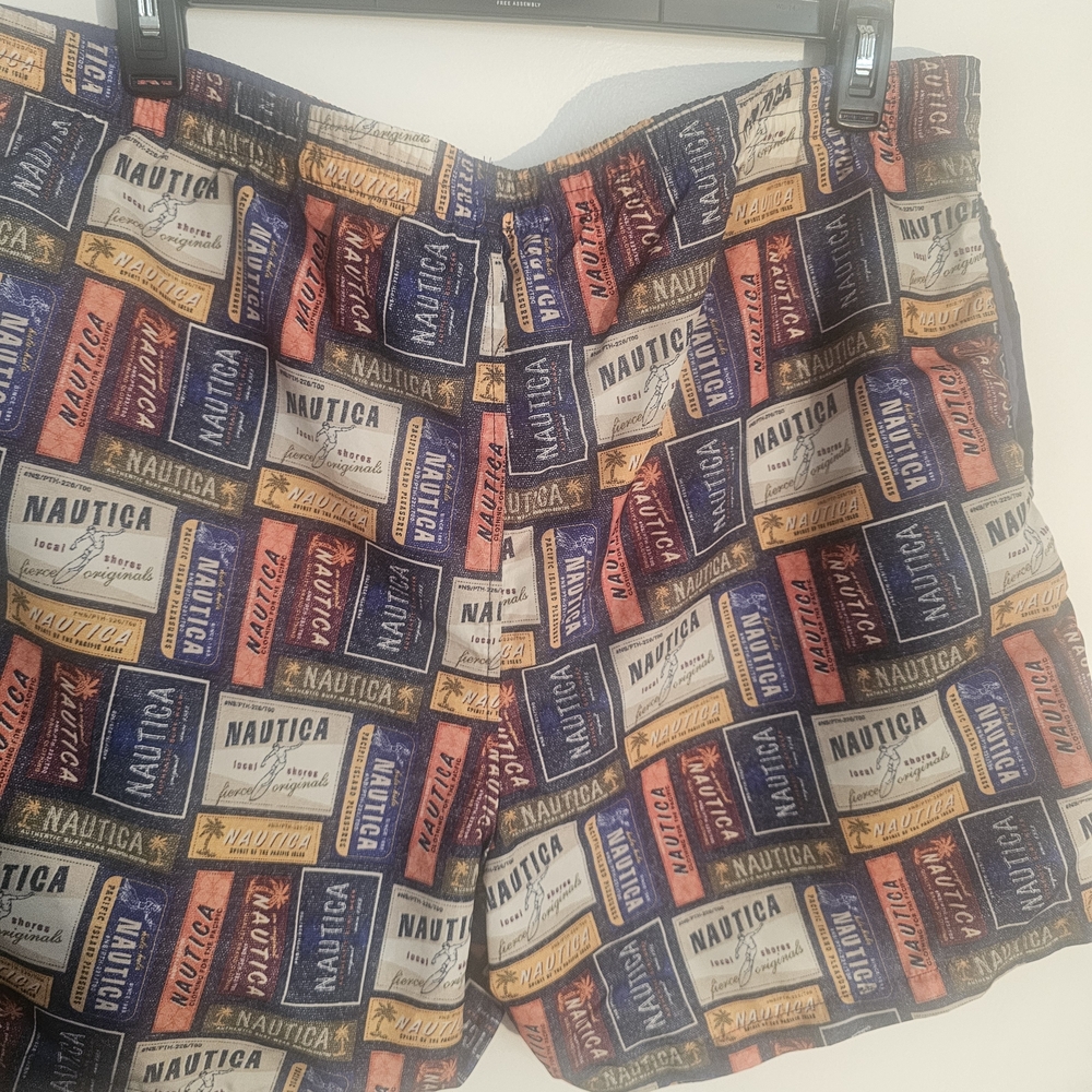 Nautica Multicolor Logo Patchwork Swim Trunks
